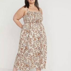 Old Navy Cami Midi Dress Poplin Smocked-Bodice Size 3X